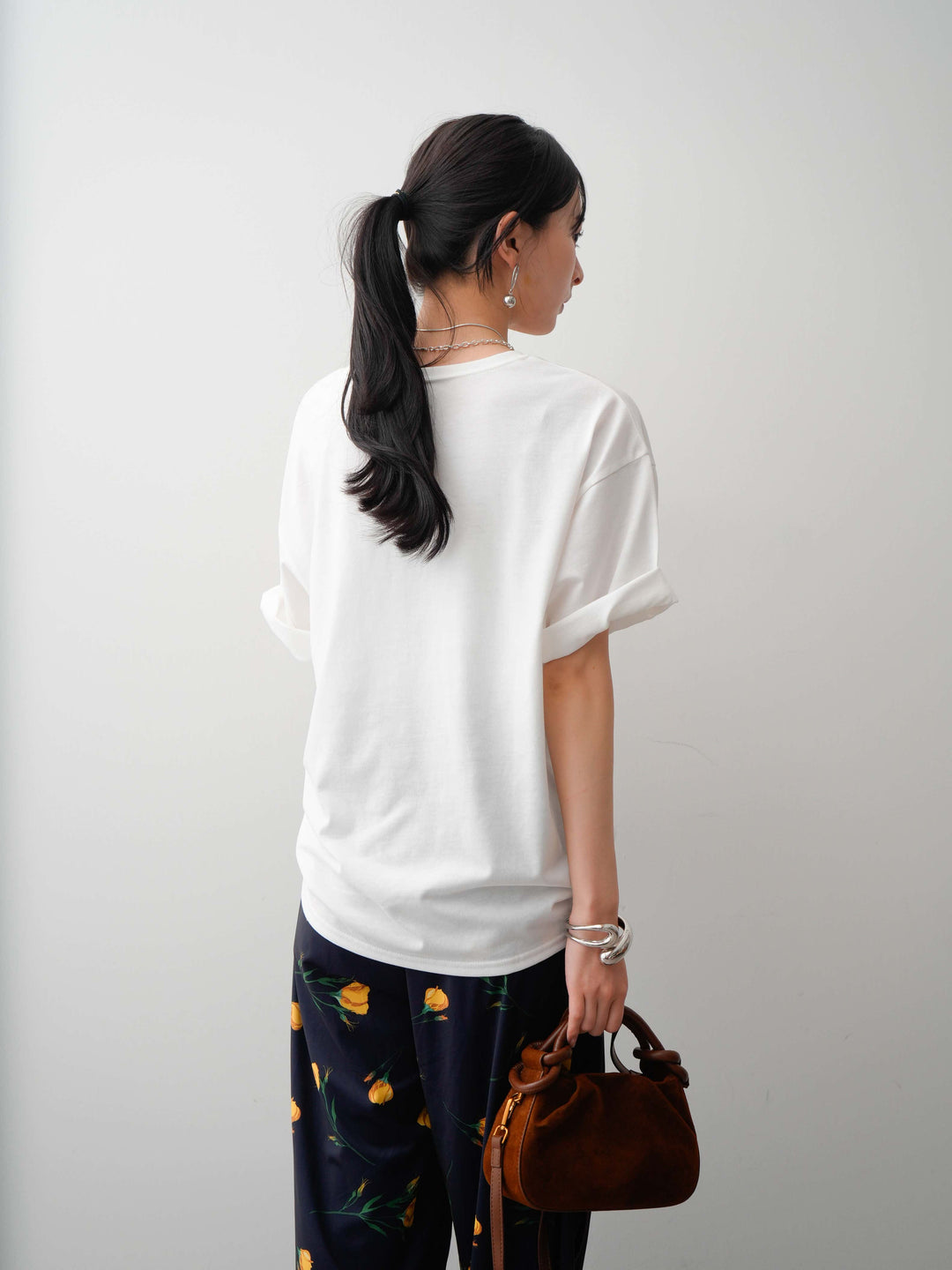 【着回しセット】フラワーフォトTEE+フラワープリントドレープタックパンツ+フラワープリントIラインギャザースカート(3set)