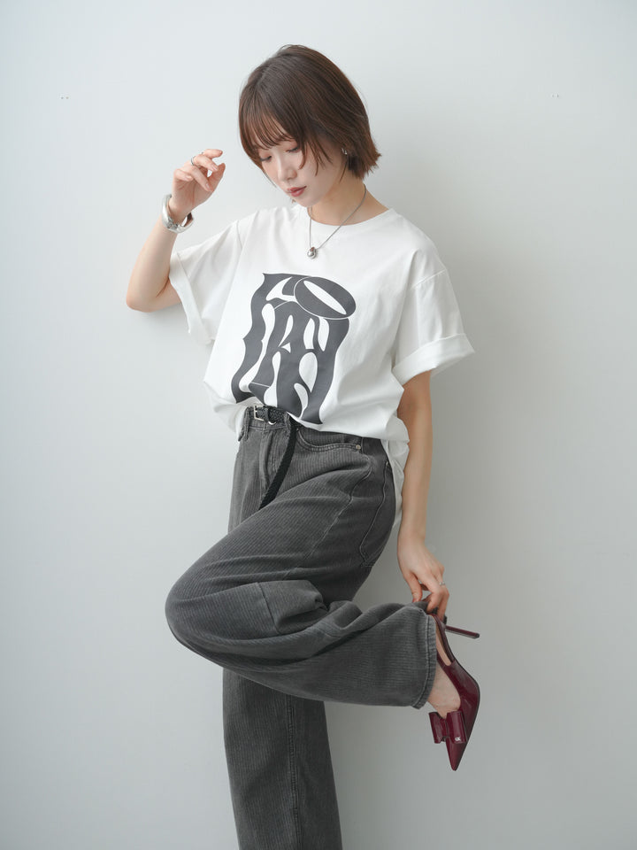 [予約]クールタッチアートロゴオーバーTEE/black