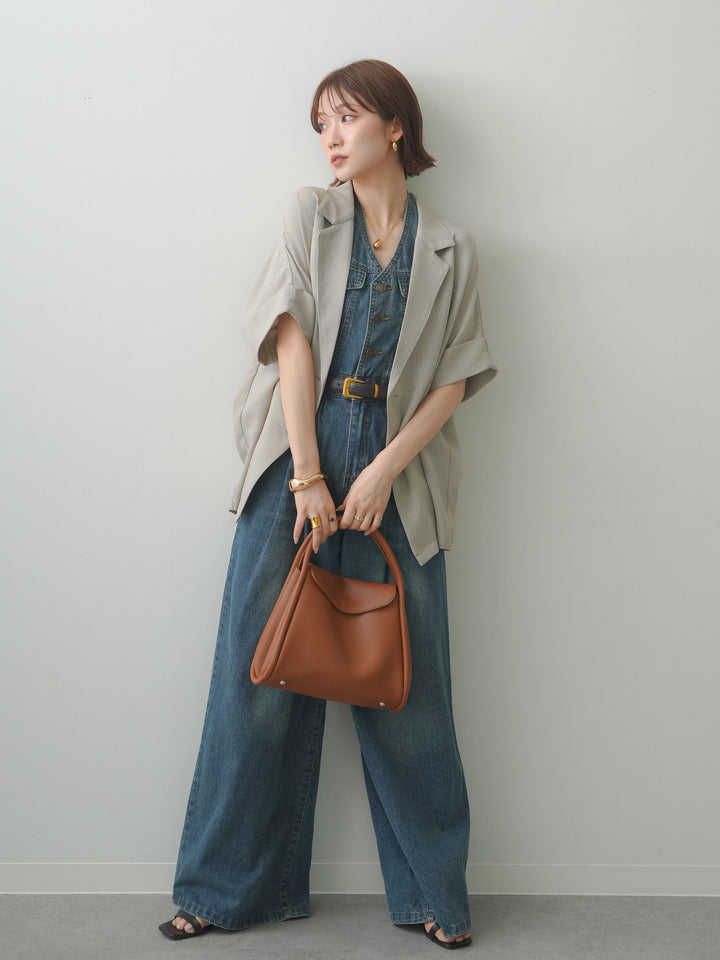 【套裝】繫帶露背牛仔連身衣 + 可選配件套裝（2 套）