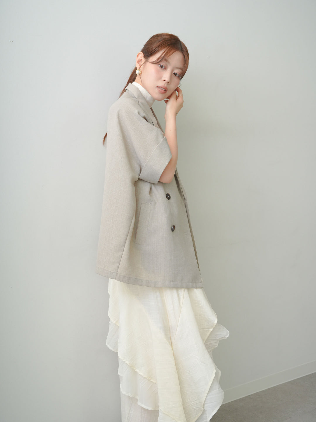 [予約]ラッフルヘムレイヤードキャミワンピース/white