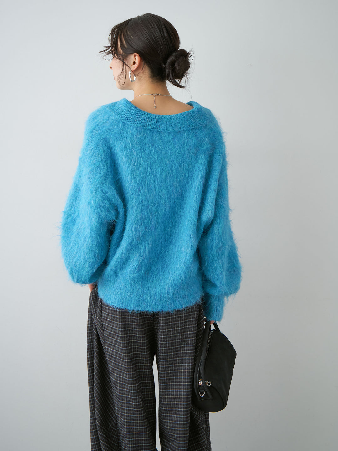 [SET]ヘンリーシャギーニットトップス+選べるアクセセット(2set)