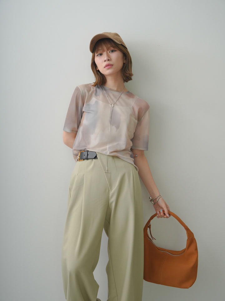 [SET]水彩アートシアーTシャツ+選べるアクセセット(2set)