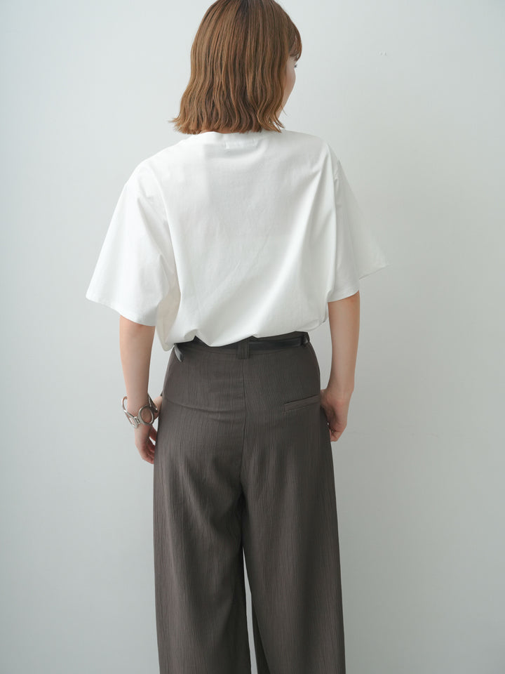 [SET]クールタッチアートロゴオーバーTEE+ベルト付ワッシャーライトワイドパンツ(2set)