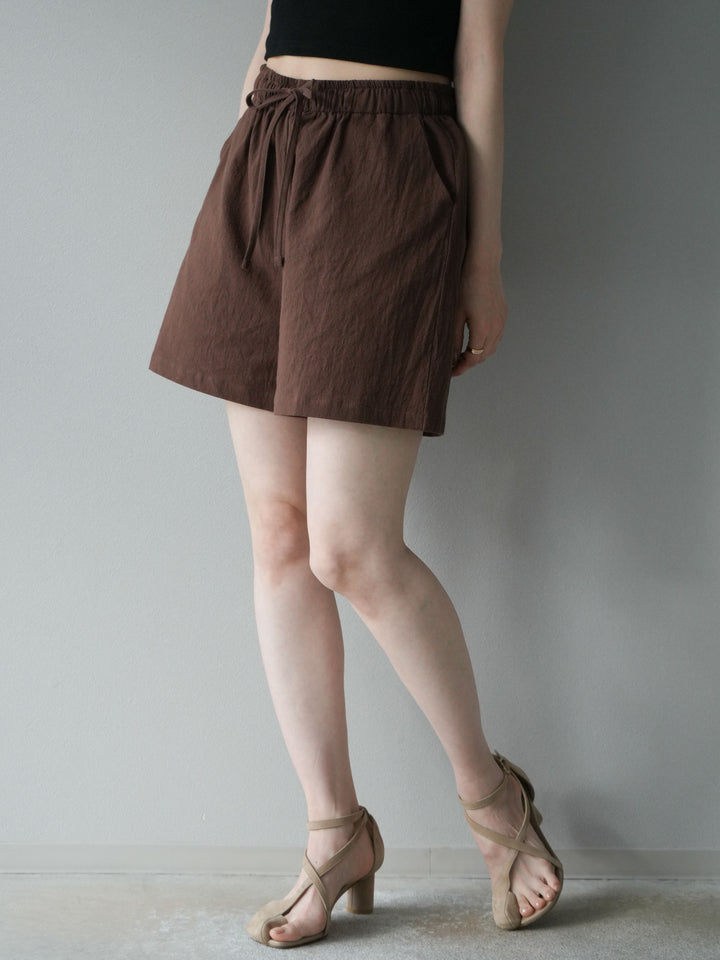 [套裝] 亞麻V領襯衫與短褲套裝（2套）