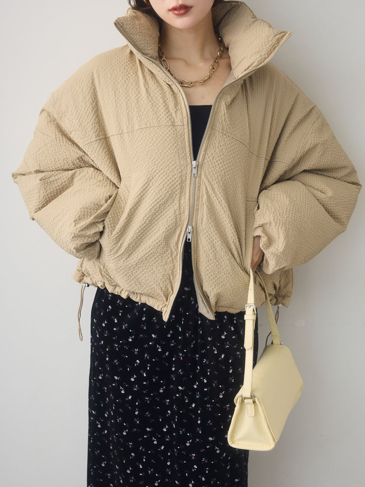 [予約]スタンドカラーショートパフジャケット/beige