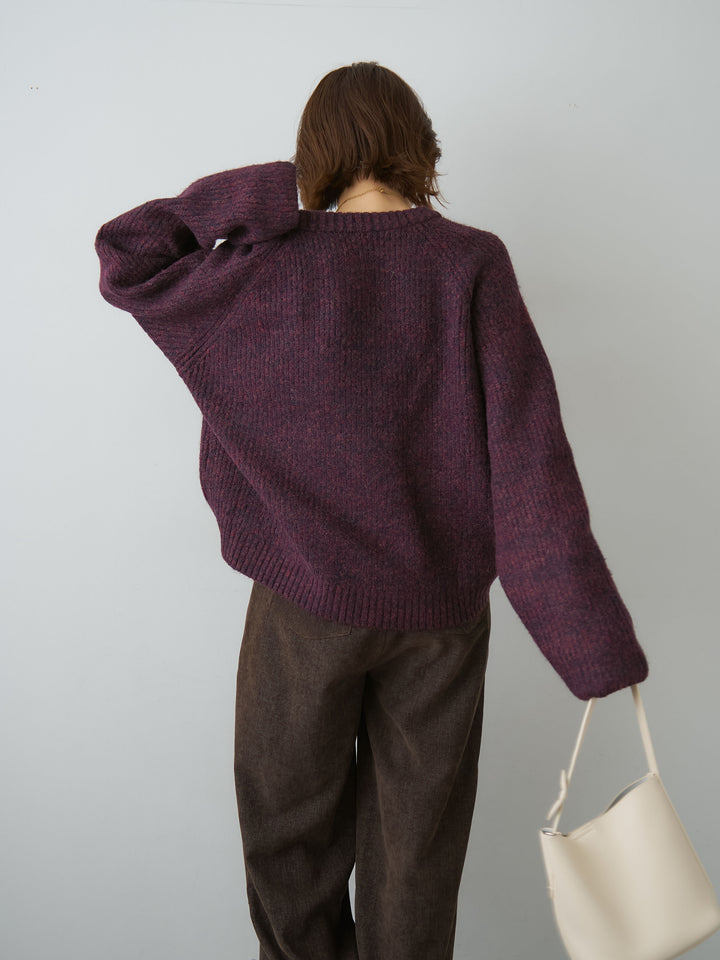 [予約]メランジクルーネックワイドプルオーバー/bordeaux