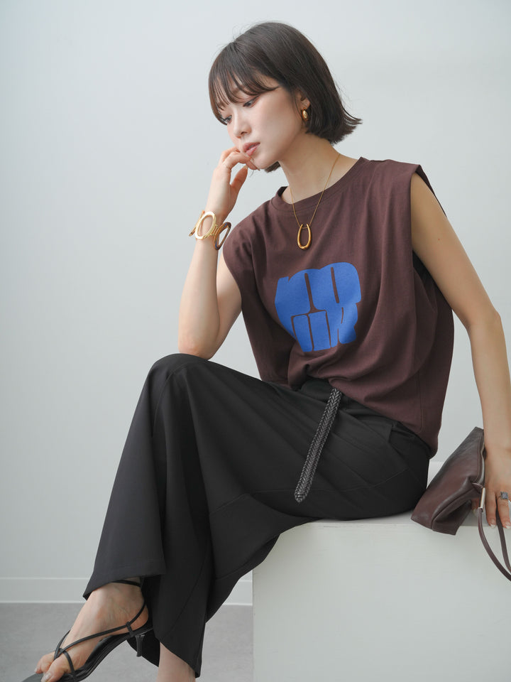[先行販売！]ショルダータックノースリーブオーバーTEE+ショルダータックノースリーブオーバーTEE(2set)