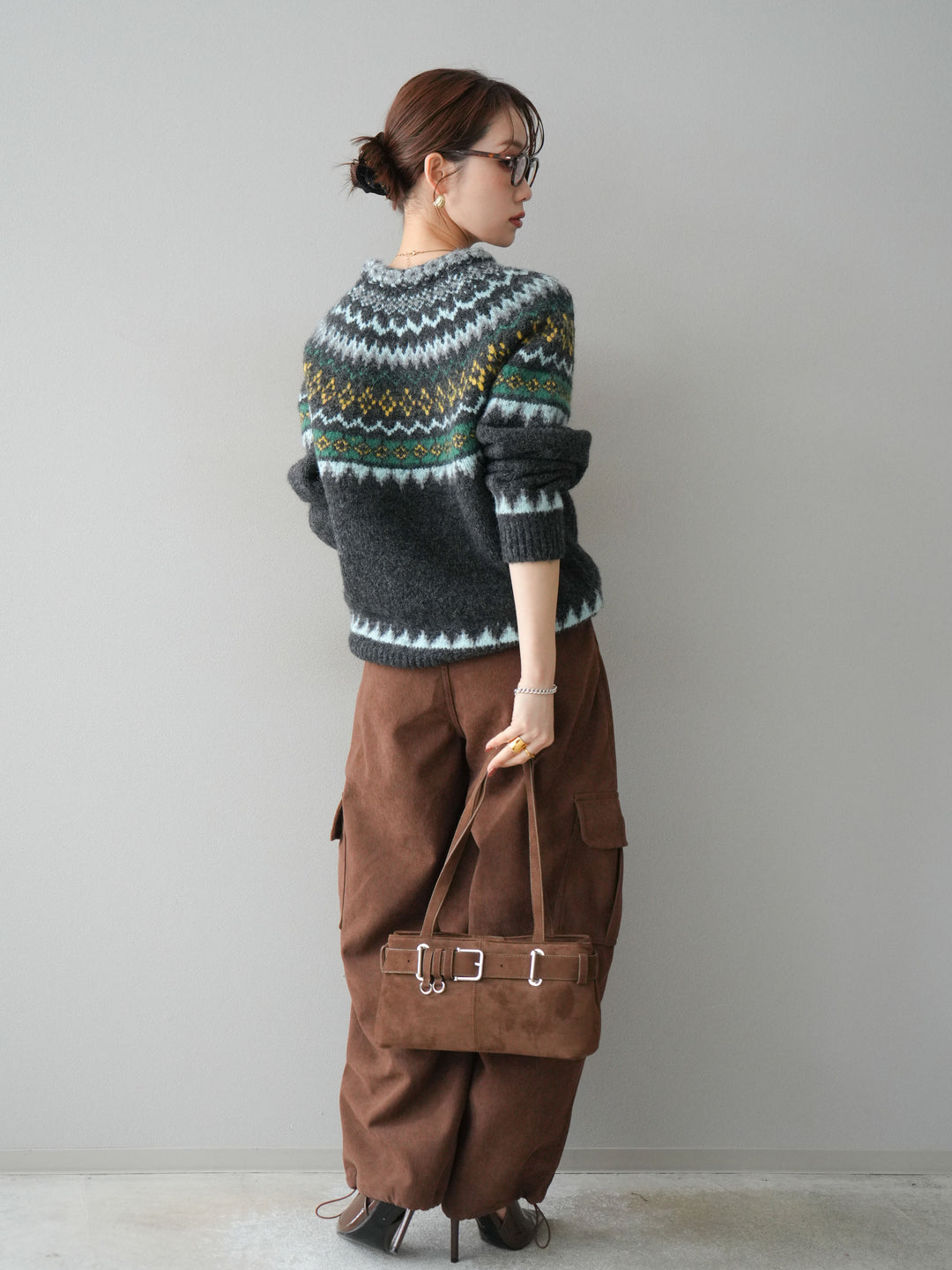 [予約]ベルト付コーデュロイカーゴパンツ/brown