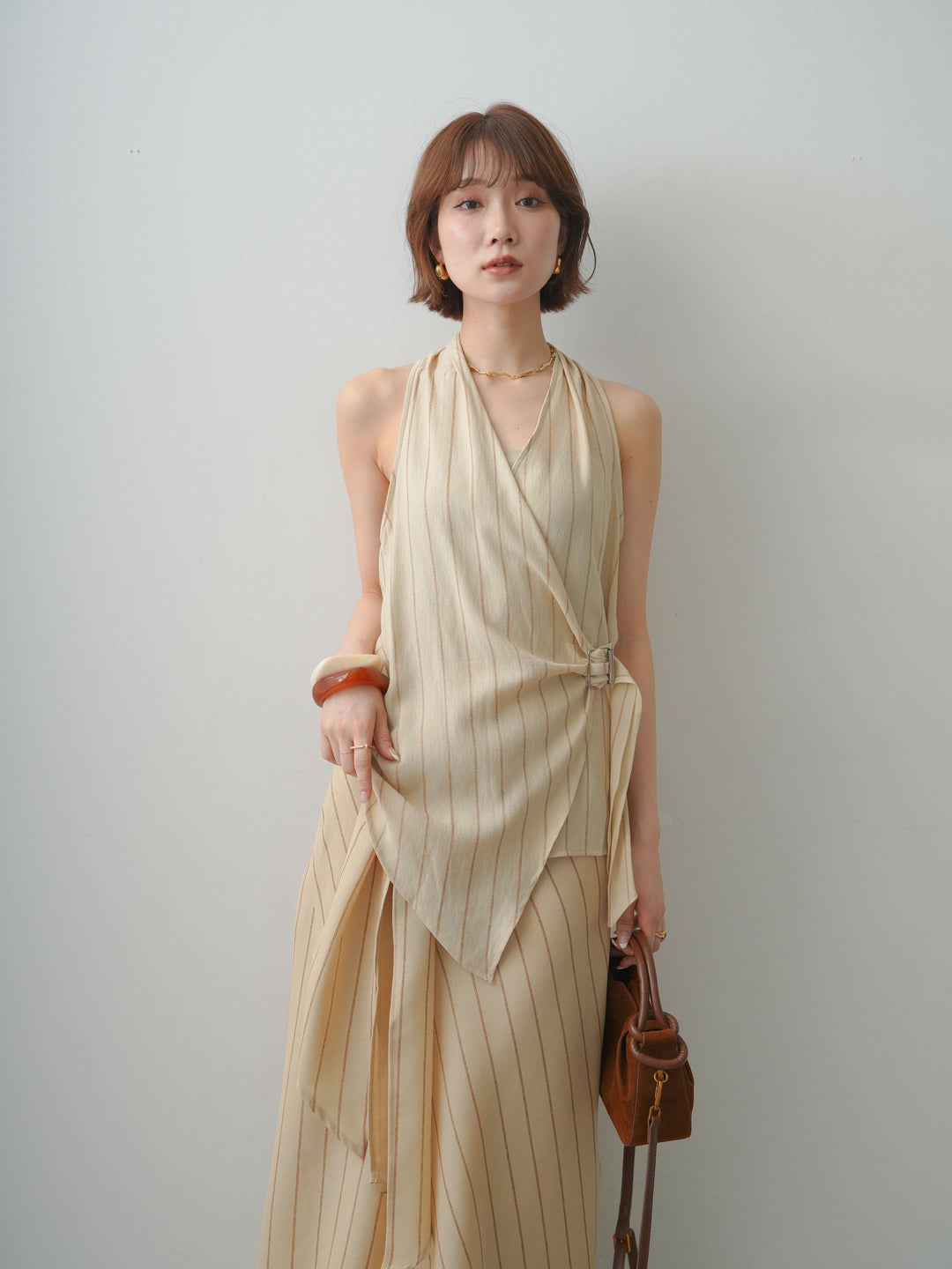[SET]ストライプカシュクールジレ+ストライプカシュクールジレ(2set)