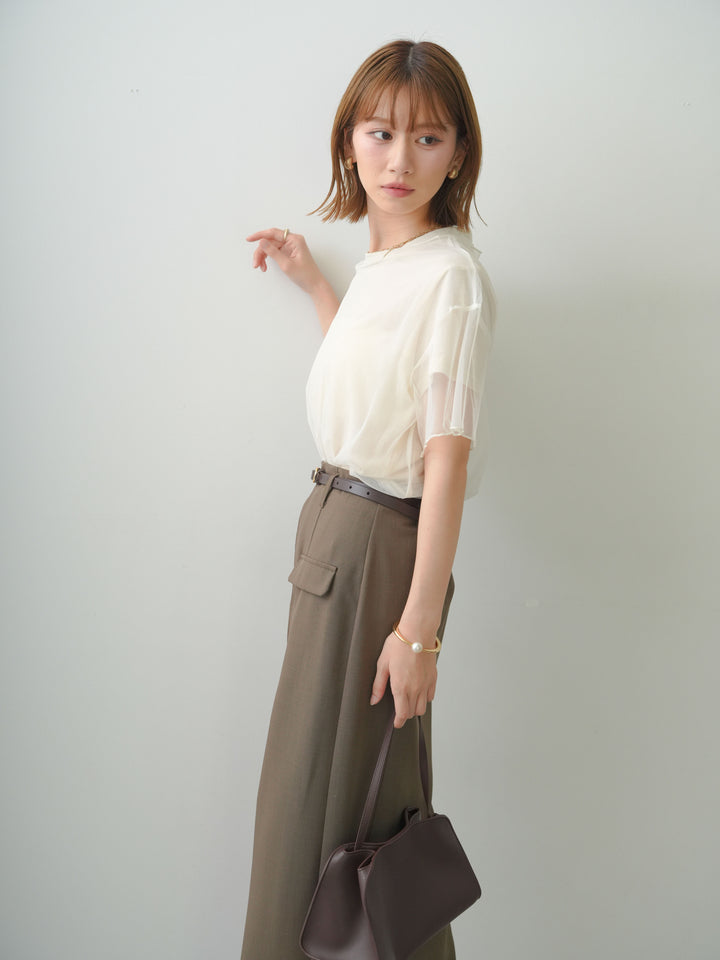 [SET]シアーチュールレイヤードTEE+選べるアクセセット(2set)