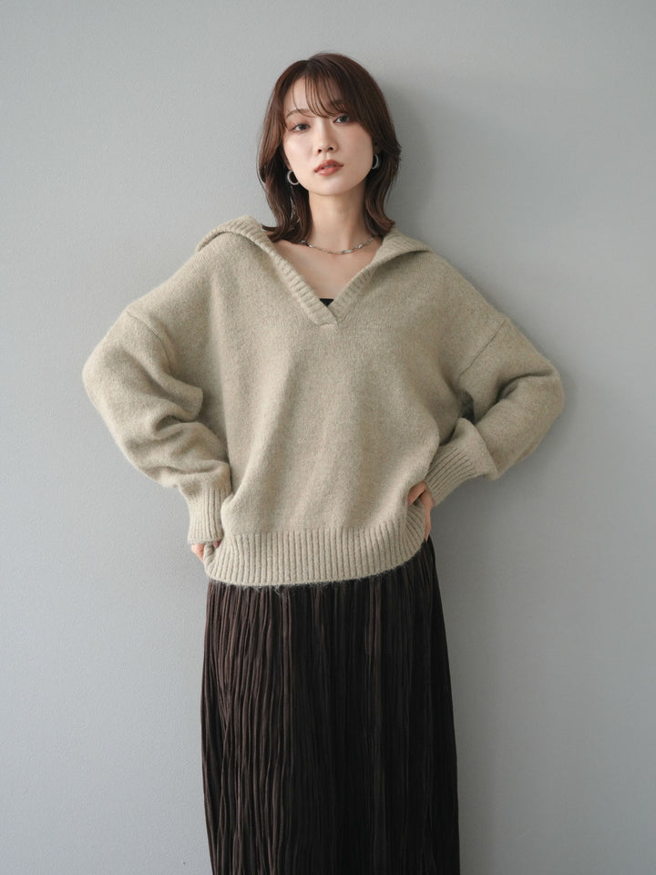 [SET]スキッパーニットプルオーバー+選べるアクセセット(2set)