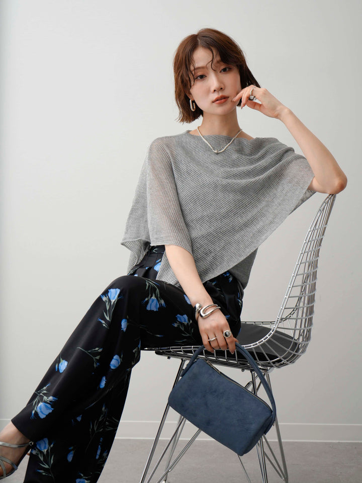 【套裝】不對稱披肩羅紋無袖針織上衣 + 配件套裝（2 套可選）