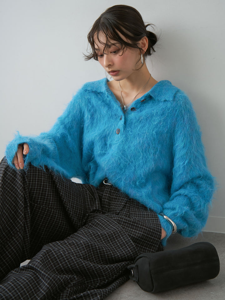[SET]ヘンリーシャギーニットトップス+ヘンリーシャギーニットトップス(2set)