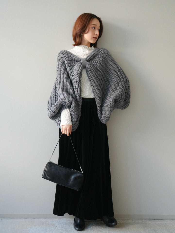 [予約]ベロアフレアスカート/black