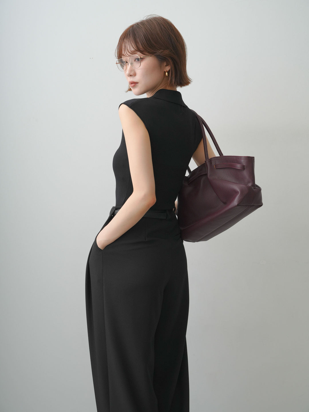 [SET]スキッパーフレンチニットトップス+スキッパーフレンチニットトップス(2set)