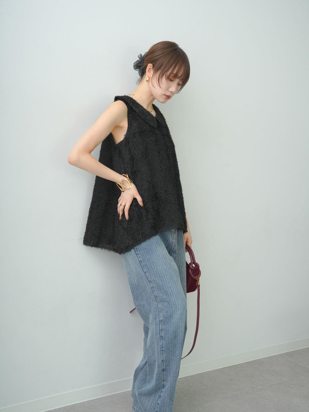 [予約]フェザータッチノースリフレアトップス/black