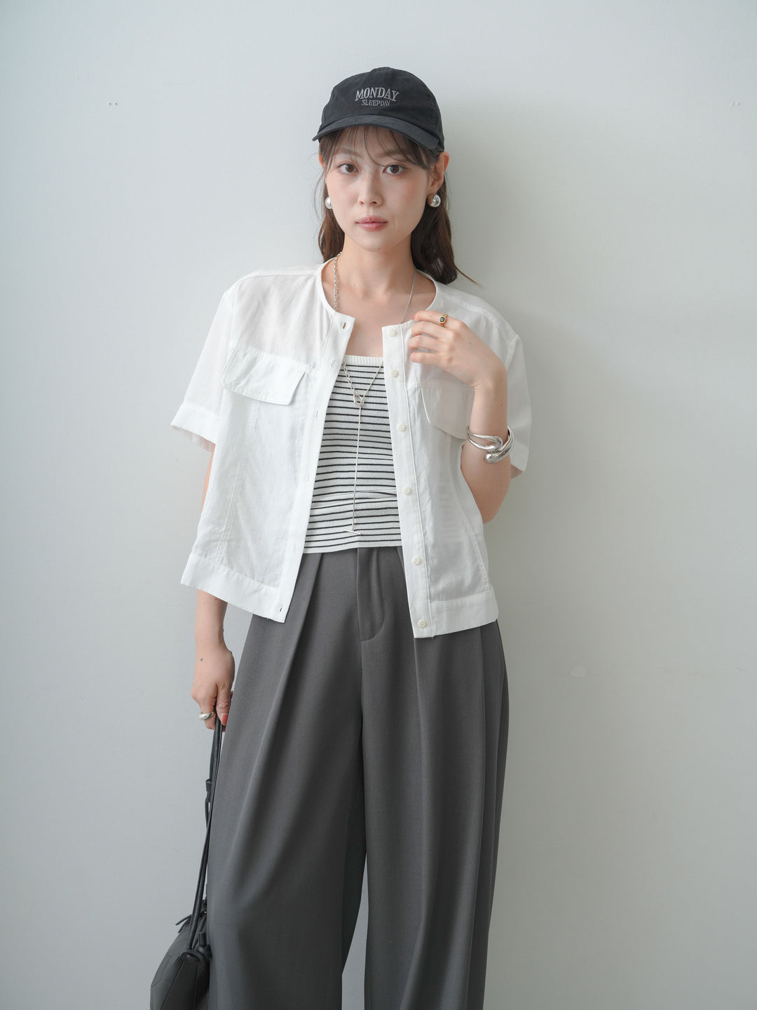 [SET]シアーノーカラーシャツ＆ニットキャミソールSET(2SET)+シアーノーカラーシャツ＆ニットキャミソールSET(2SET)(2set)