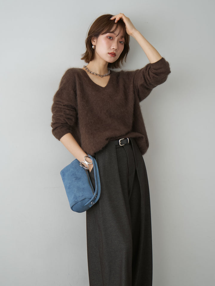[SET]カシミア混フェザータッチVネックニットトップス+カシミア混フェザータッチVネックニットトップス(2set)