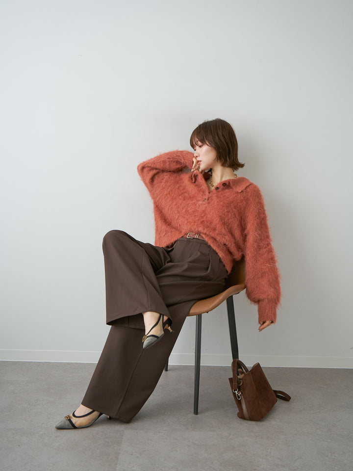 [SET]ヘンリーシャギーニットトップス+ヘンリーシャギーニットトップス(2set)