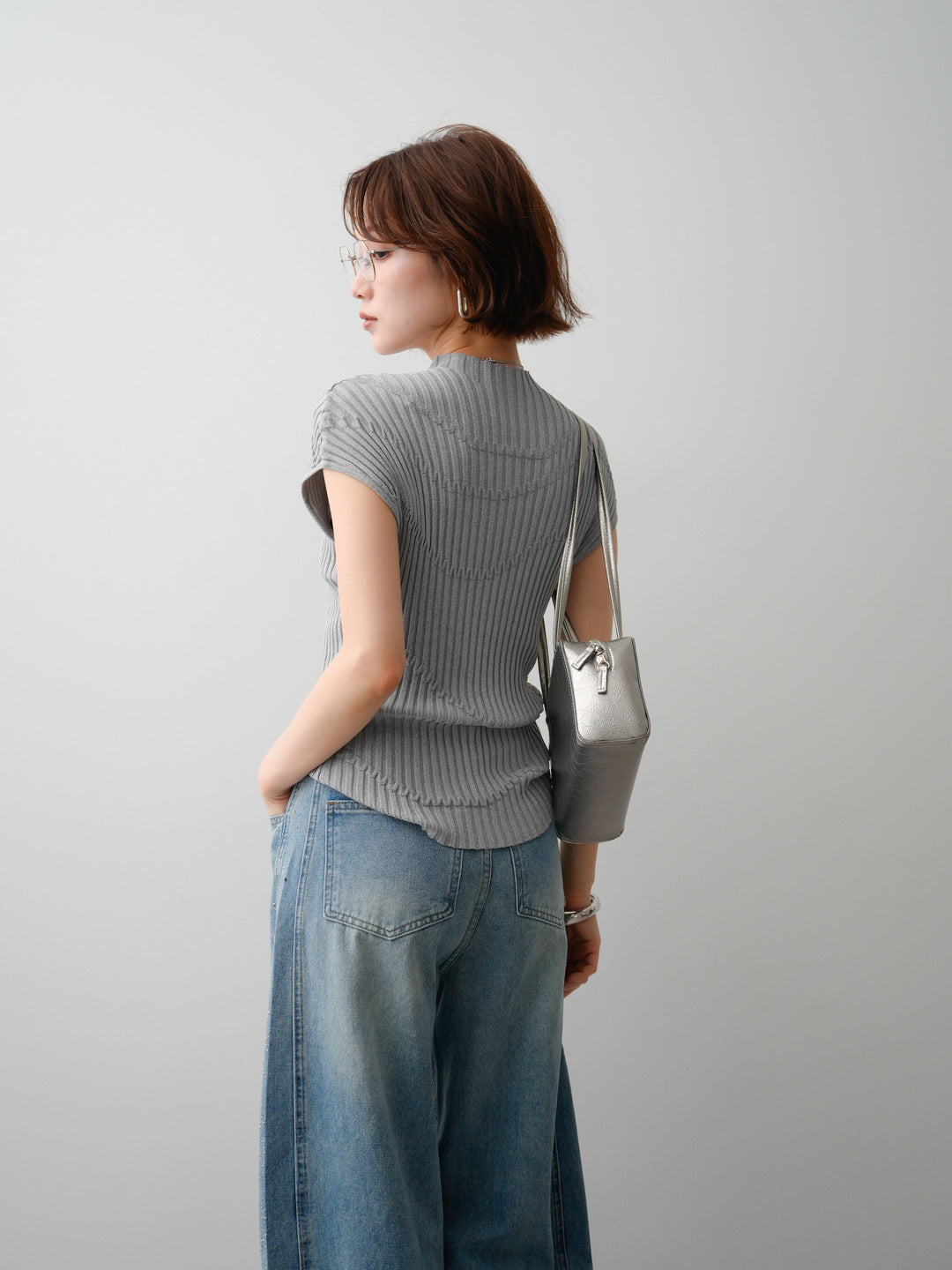 【套裝】Mode Line 羅紋法式針織上衣 + Mode Line 羅紋法式針織上衣（兩件套）