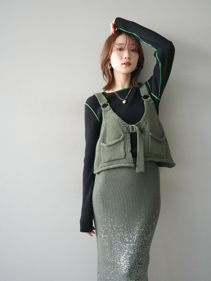 [予約]ニットビスチェ/ashgreen