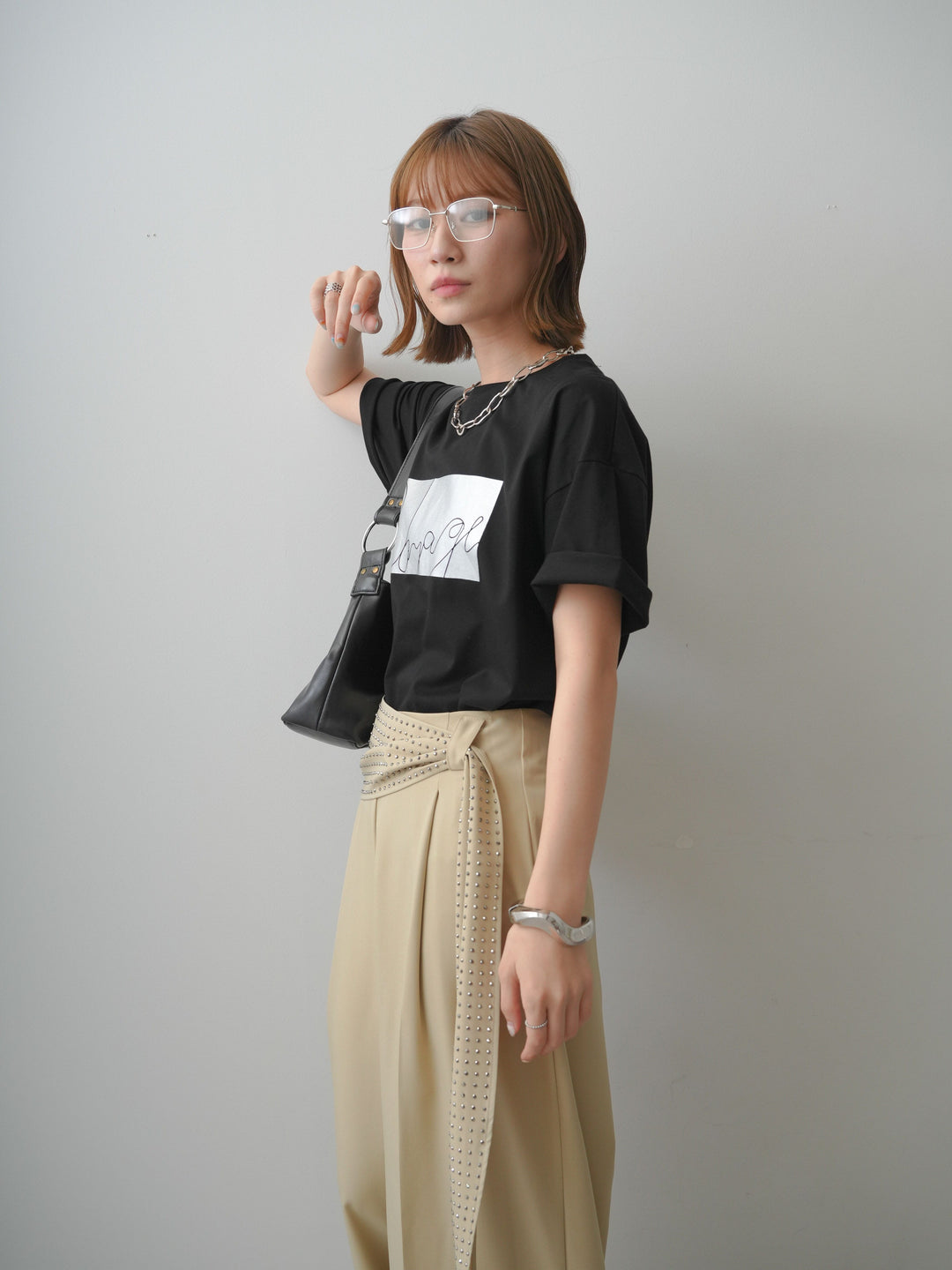 [予約]箔プリントボックスTEE/black