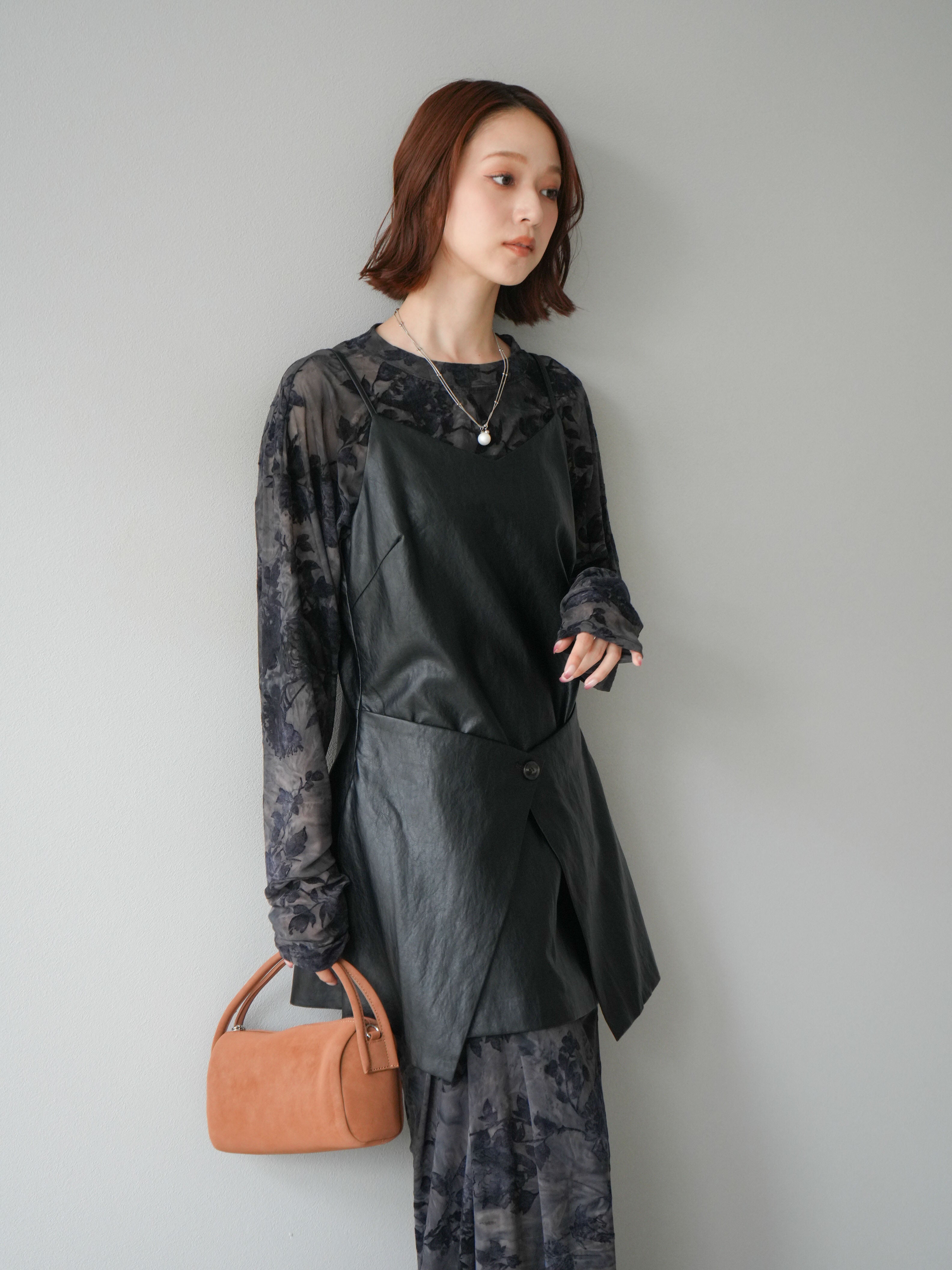 ✨美品✨ダイアグラム　フリルレイヤードブルゾン　ネイビー　36 予約]レイヤードレザーキャミソールチュニック/ブラック – Lumier