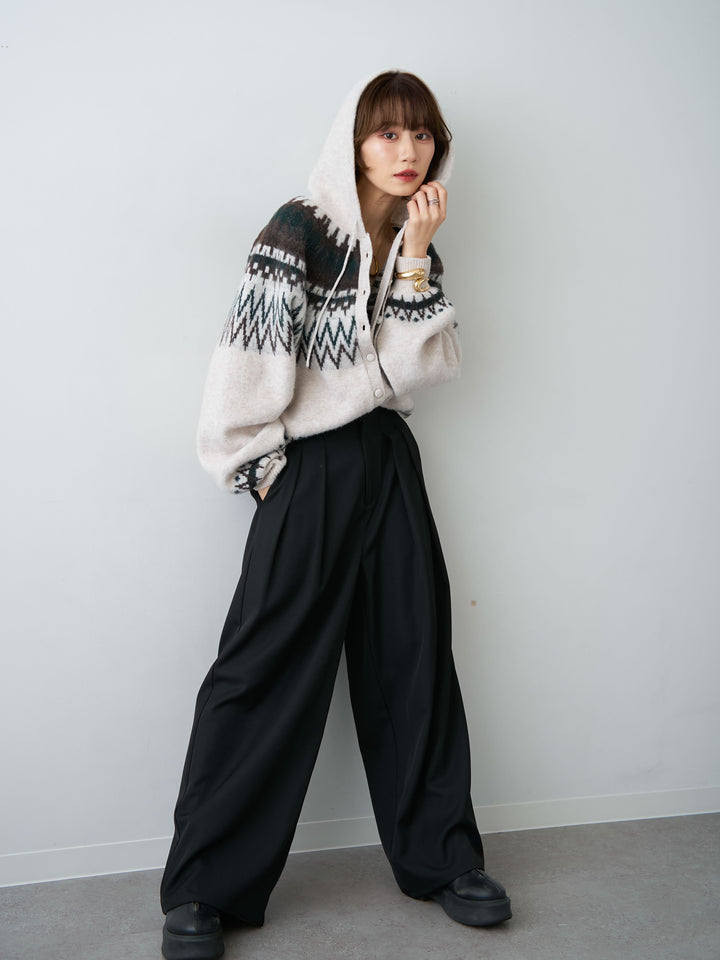 [SET]ノルディックフードカーディガン+選べるアクセセット(2set)