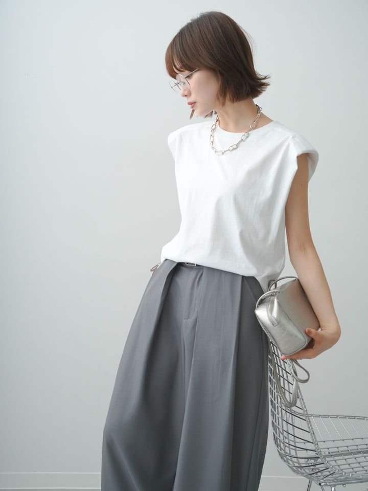 [SET]ショルダーパッドフレンチTEE+選べるアクセセット(2set)