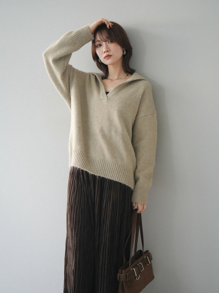 [SET]スキッパーニットプルオーバー+選べるアクセセット(2set)