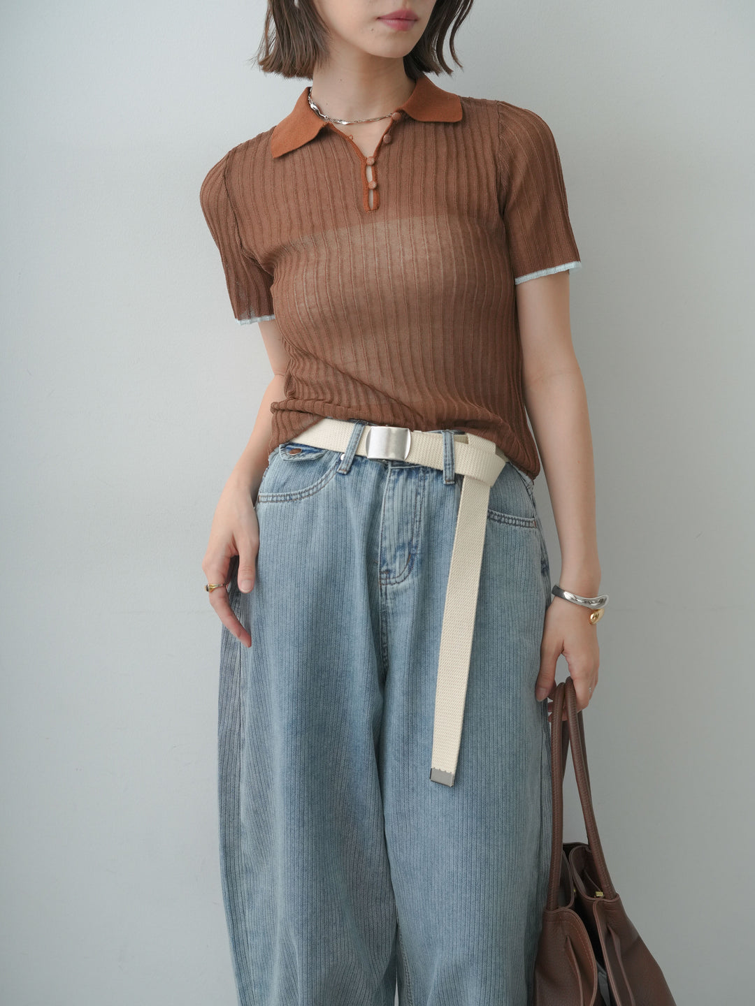 【套裝】雙色透視polo衫+選配配件套裝（2套）