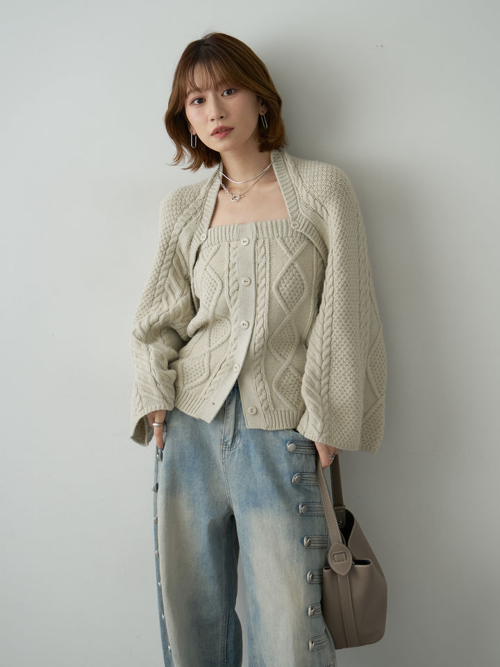 [SET]ケーブルベアトップ＆ボレロSET UP(2SET)+選べるアクセセット(2set)