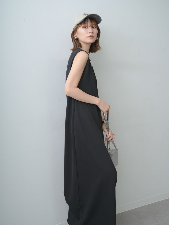 [予約]フロントホックルーズオールインワン/black