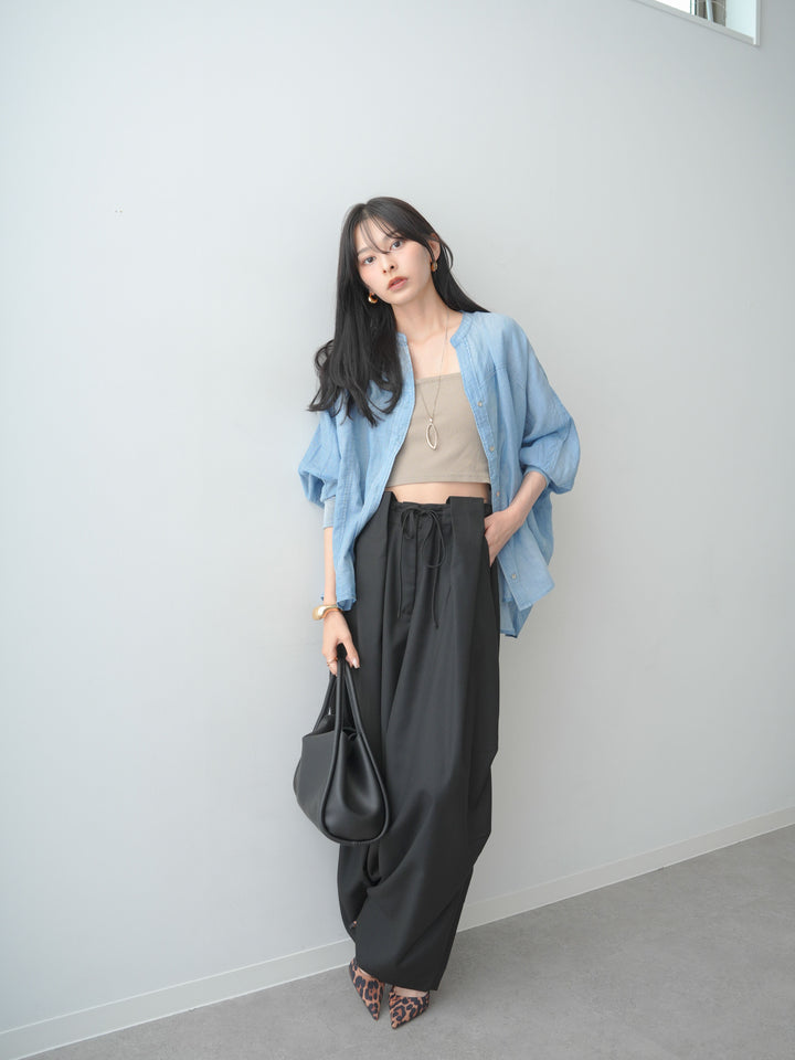 [SET] 透明蝙蝠洞牛仔襯衫 + 透明蝙蝠洞牛仔襯衫（2 件套）