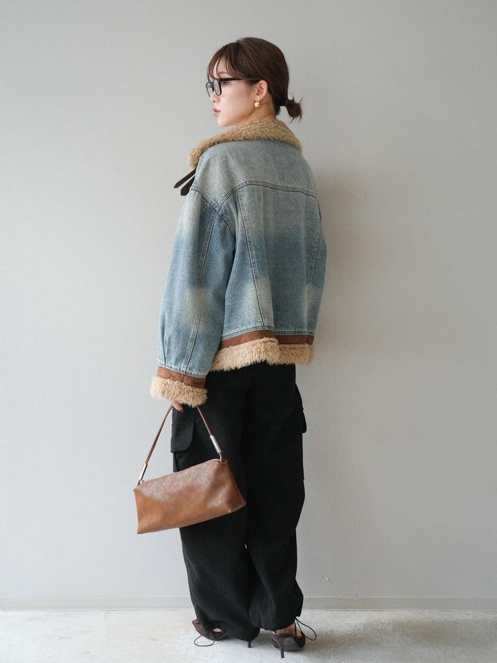 [予約]ベルト付コーデュロイカーゴパンツ/black