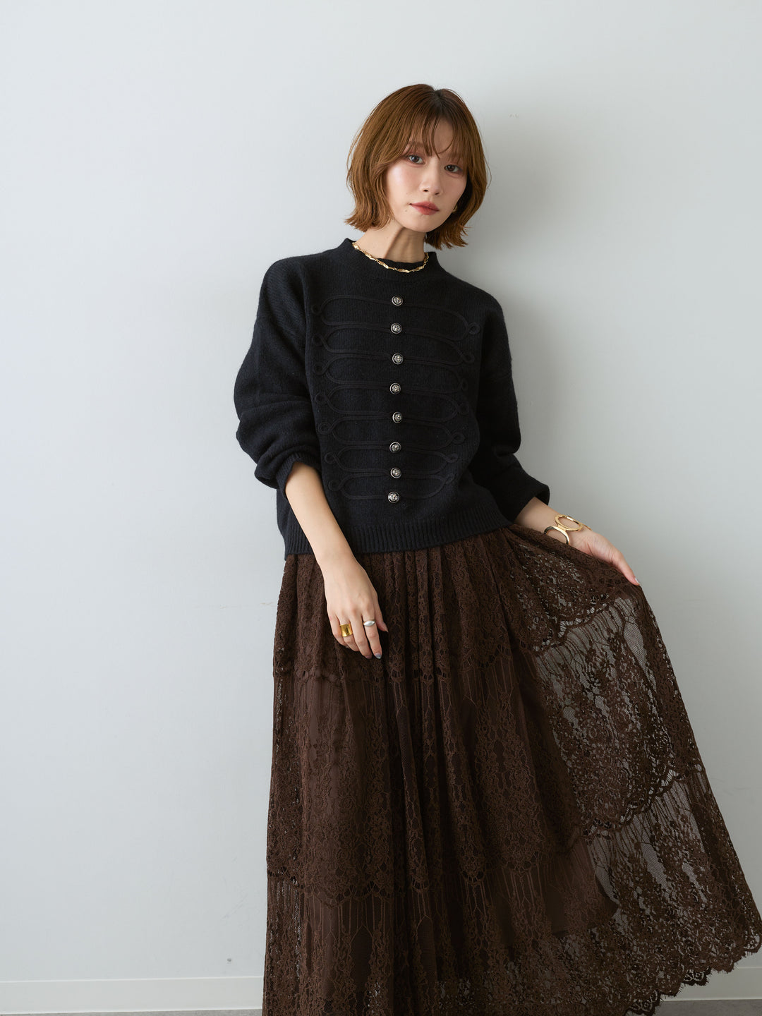 [SET]ナポレオンニットプルオーバー+選べるアクセセット(2set)