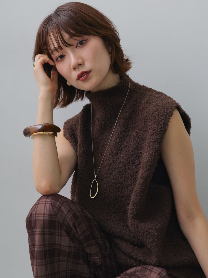 [予約]テディハイネックノースリベスト/brown