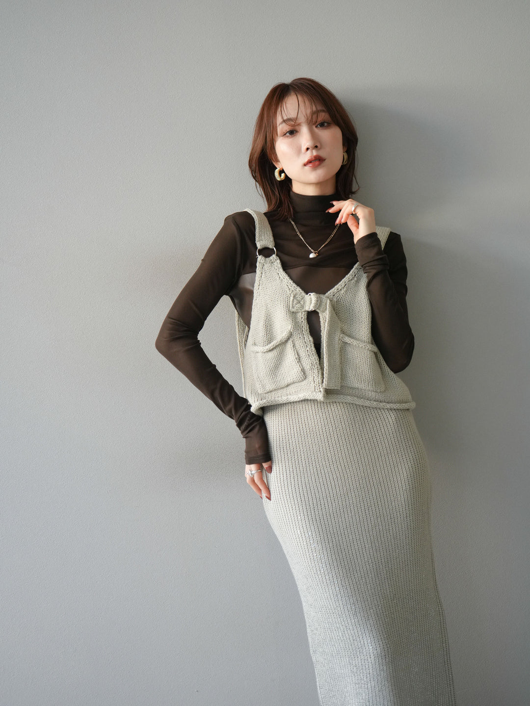 [予約]ニットビスチェ/lightgray