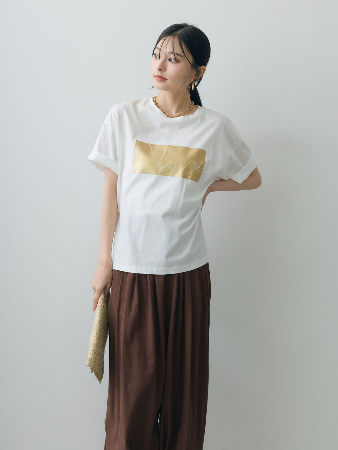 [SET]箔プリントボックスTEE+選べるアクセセット(2set)