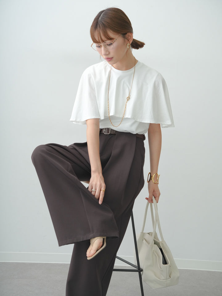 [SET]前後2wayケープTEE+選べるアクセセット(2set)