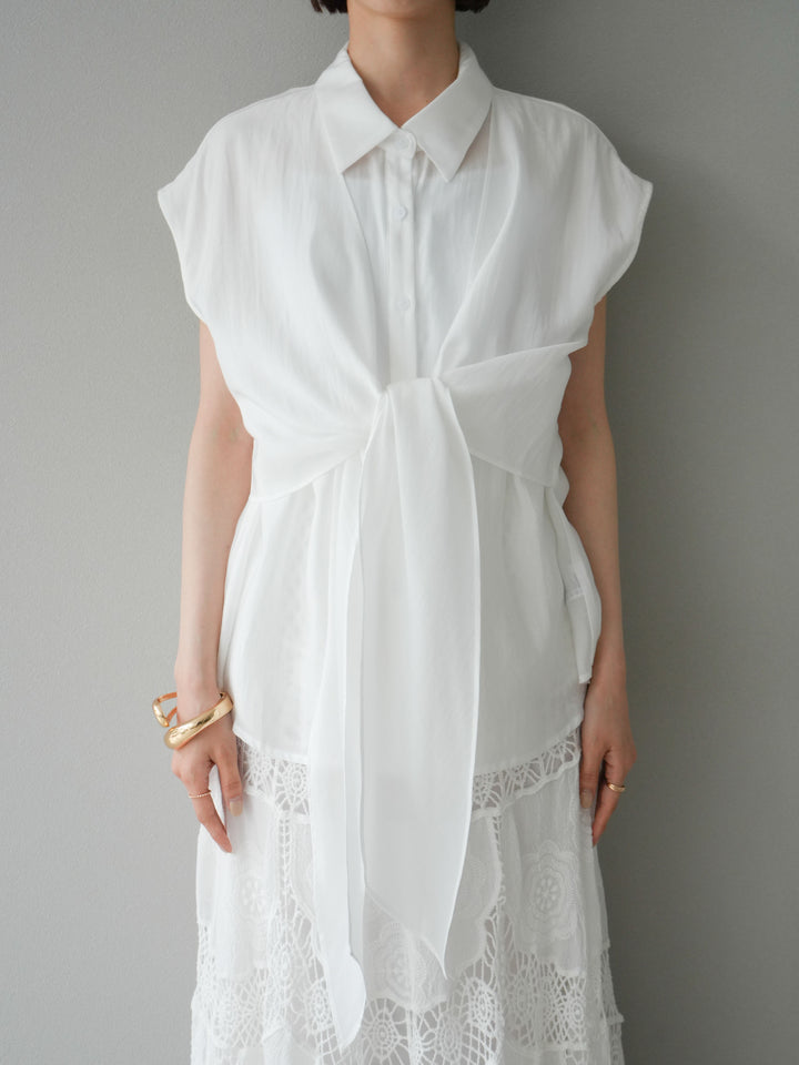 [予約]フロントタイシアーブラウス/アイボリー