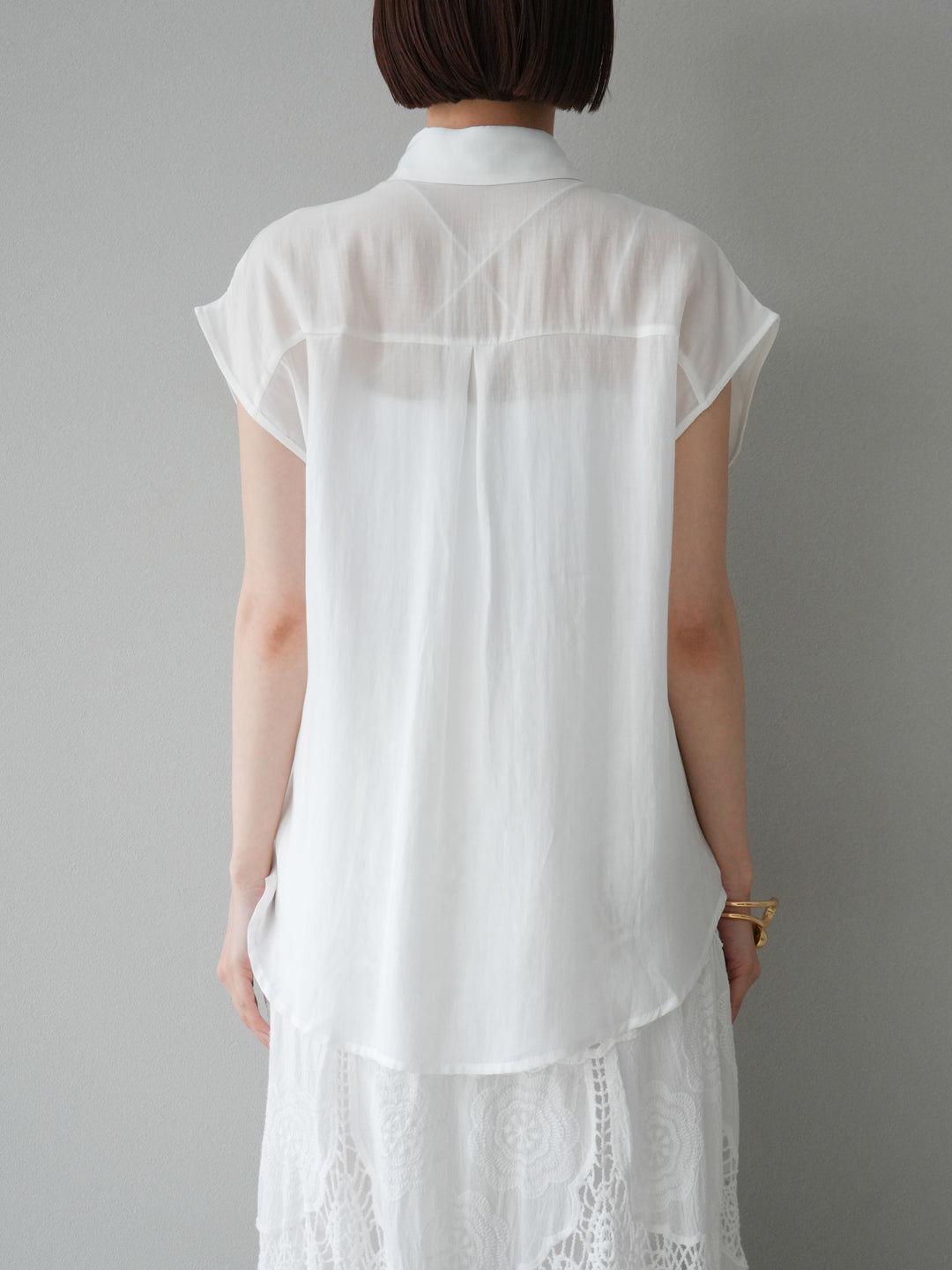 [予約]フロントタイシアーブラウス/アイボリー