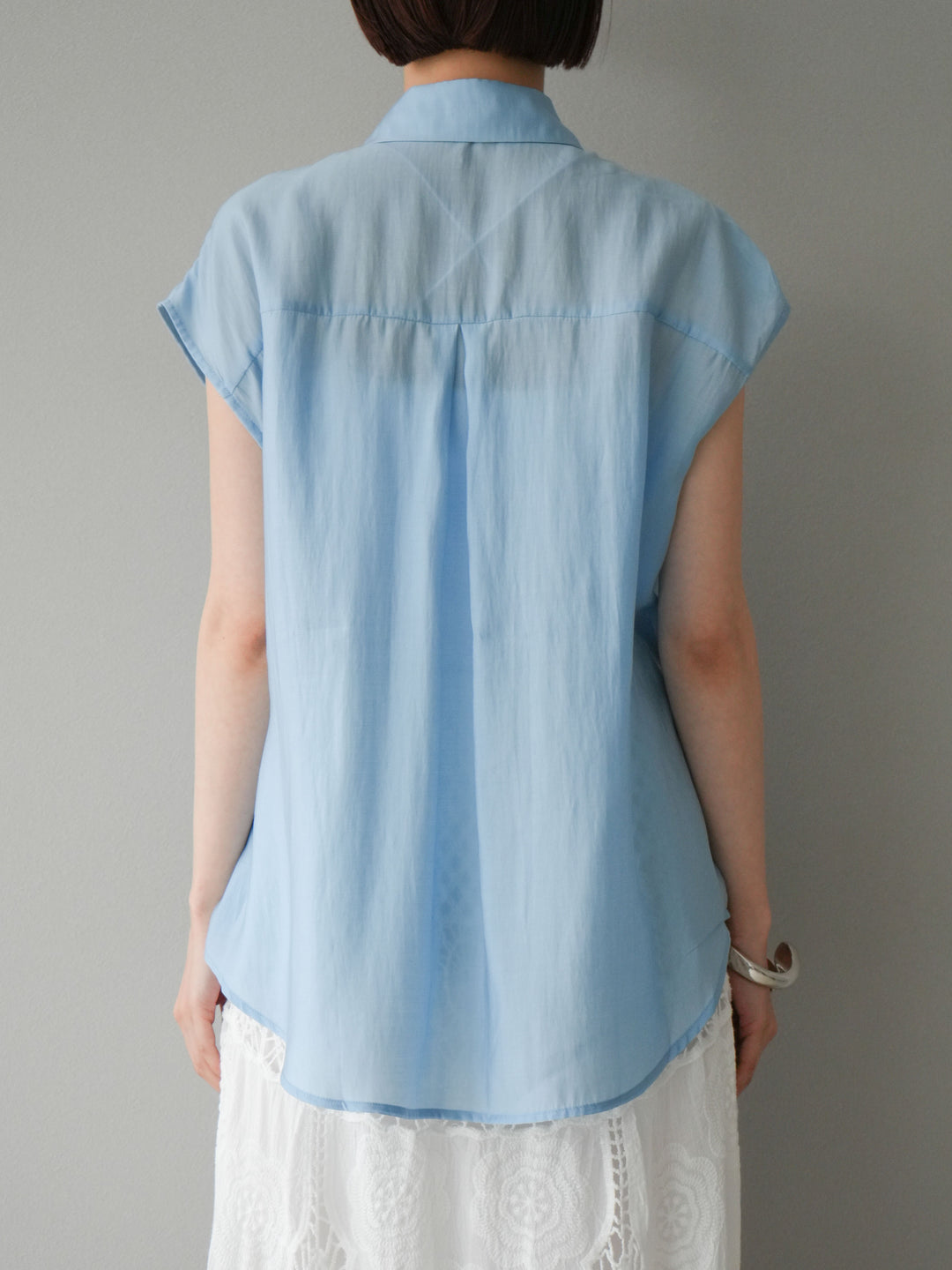 [予約]フロントタイシアーブラウス/ブルー
