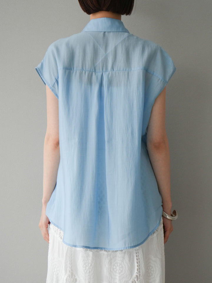 [予約]フロントタイシアーブラウス/ブルー
