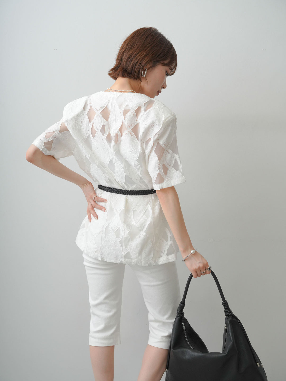 [予約]シアージャガードショルダーパッドハーフジャケット/offwhite