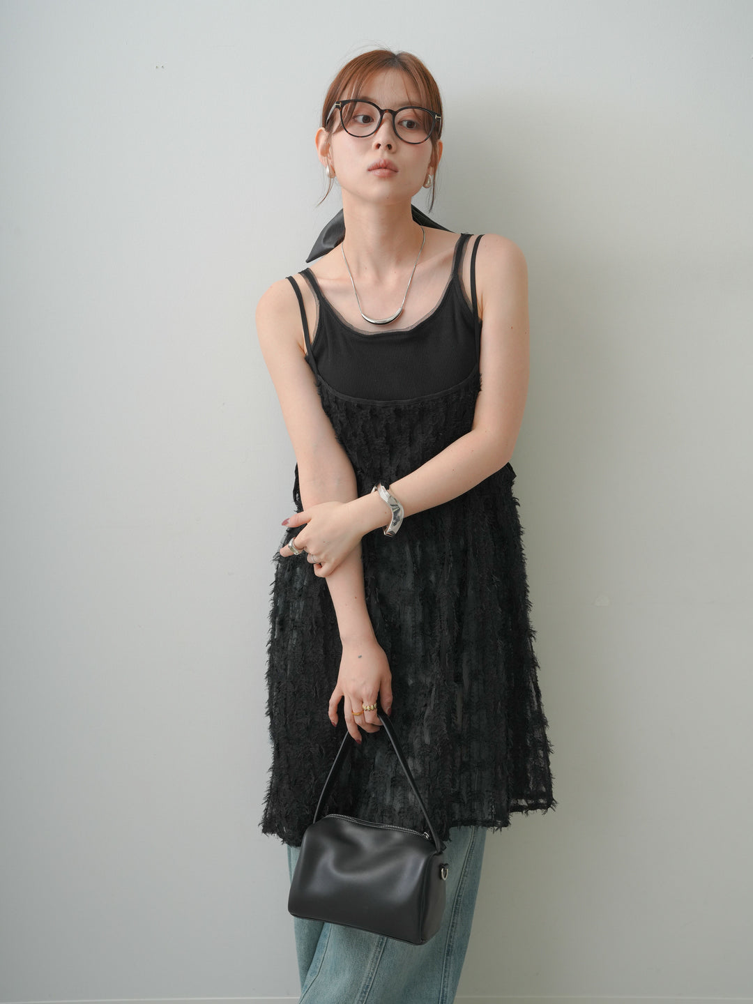 [予約]フェザージャガードキャミチュニック/black