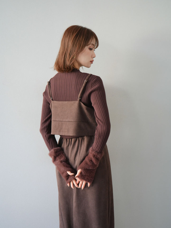 [SET]スウェードビスチェ+スウェードIラインスカート(2set)