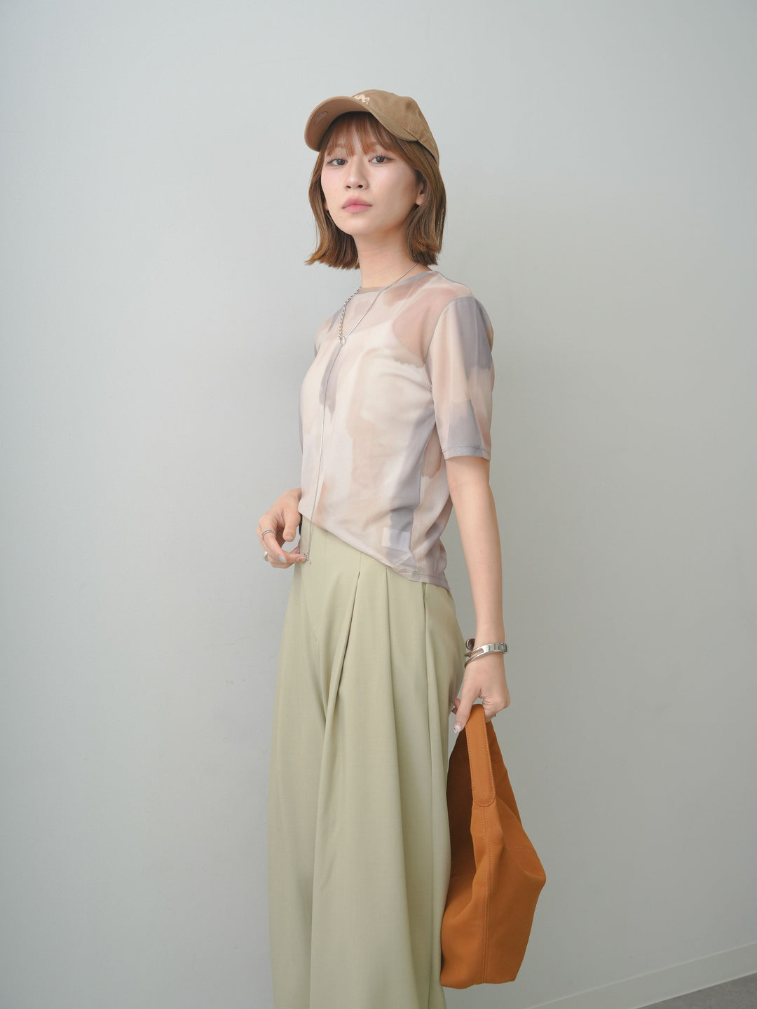 [SET]水彩アートシアーTシャツ+水彩アートシアーTシャツ(2set)