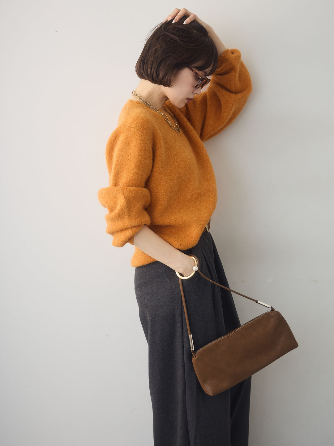 [SET]ソフトヘアリークルーネックニットトップス+ソフトヘアリークルーネックニットトップス(2set)
