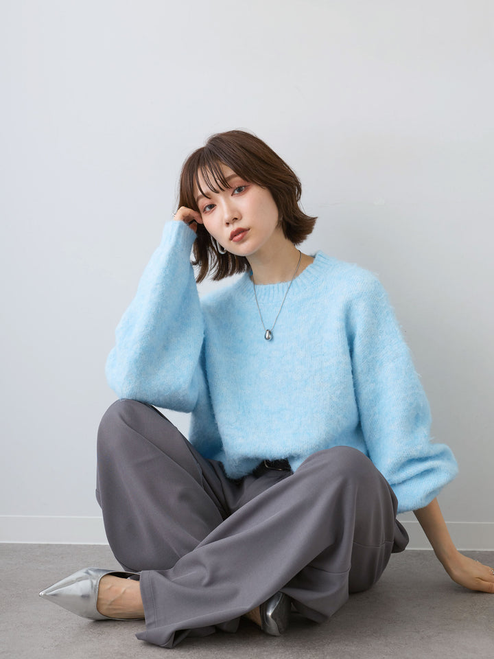 [SET]ソフトシャギーニットプルオーバー+選べるアクセセット(2set)